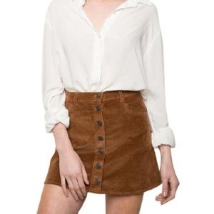 BRANDY MELVILLE - Tan Corduroy Miniskirt